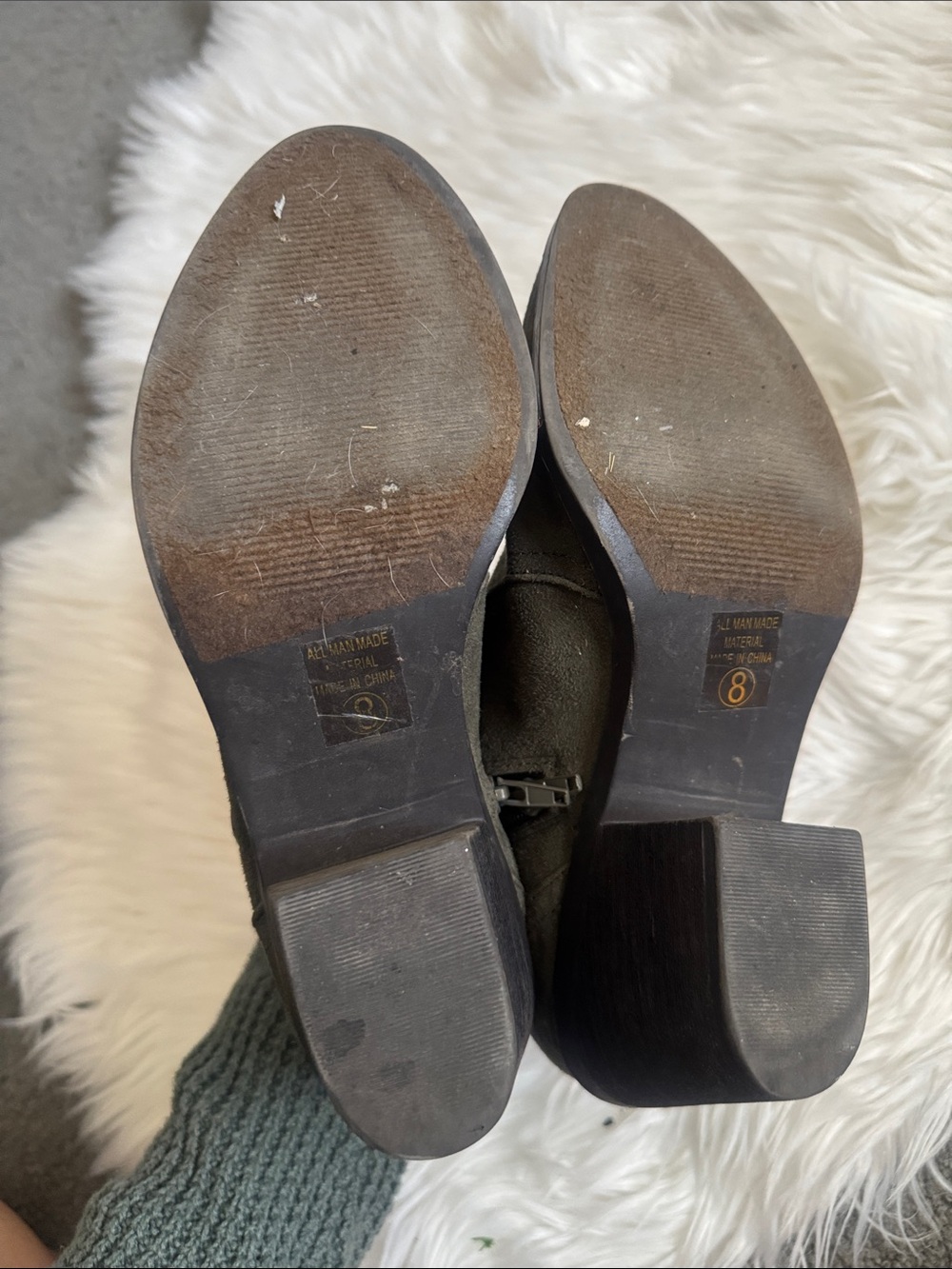 Olive Suede Ankle Booties with Tassel Zipper - Women - Picture 2 of 2